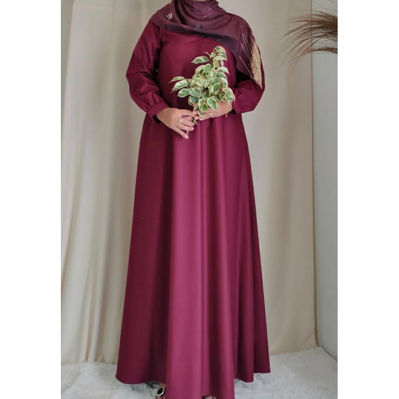 GAMIS JUMBO READY 2 UKURAN/LD 115 &amp; LD 120/gamis polos katun/gamis bahan toyobo/resleting depan