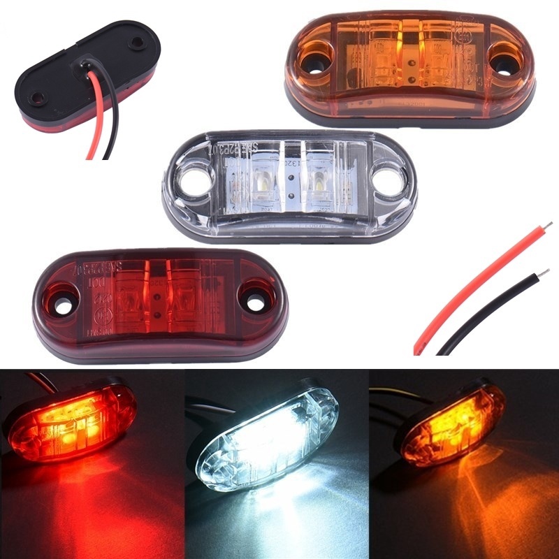 10pcs 24/12v Led Side Marker Blinker Lights Untuk Trailer Truk Piranha Caravan Side Clearance Marker Light Lamp Amber Merah Putih