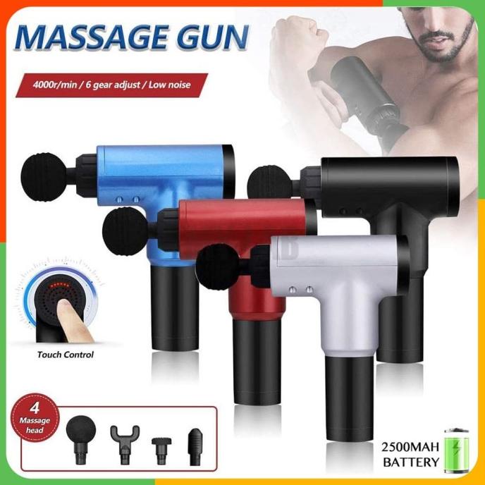 Fascial Gun Massager Alat Pijat Getar Portable Wireless - Hitam