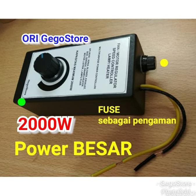 Dimmer 2000 pengatur kecepatan motor mesin bor gerinda listrik + fuse