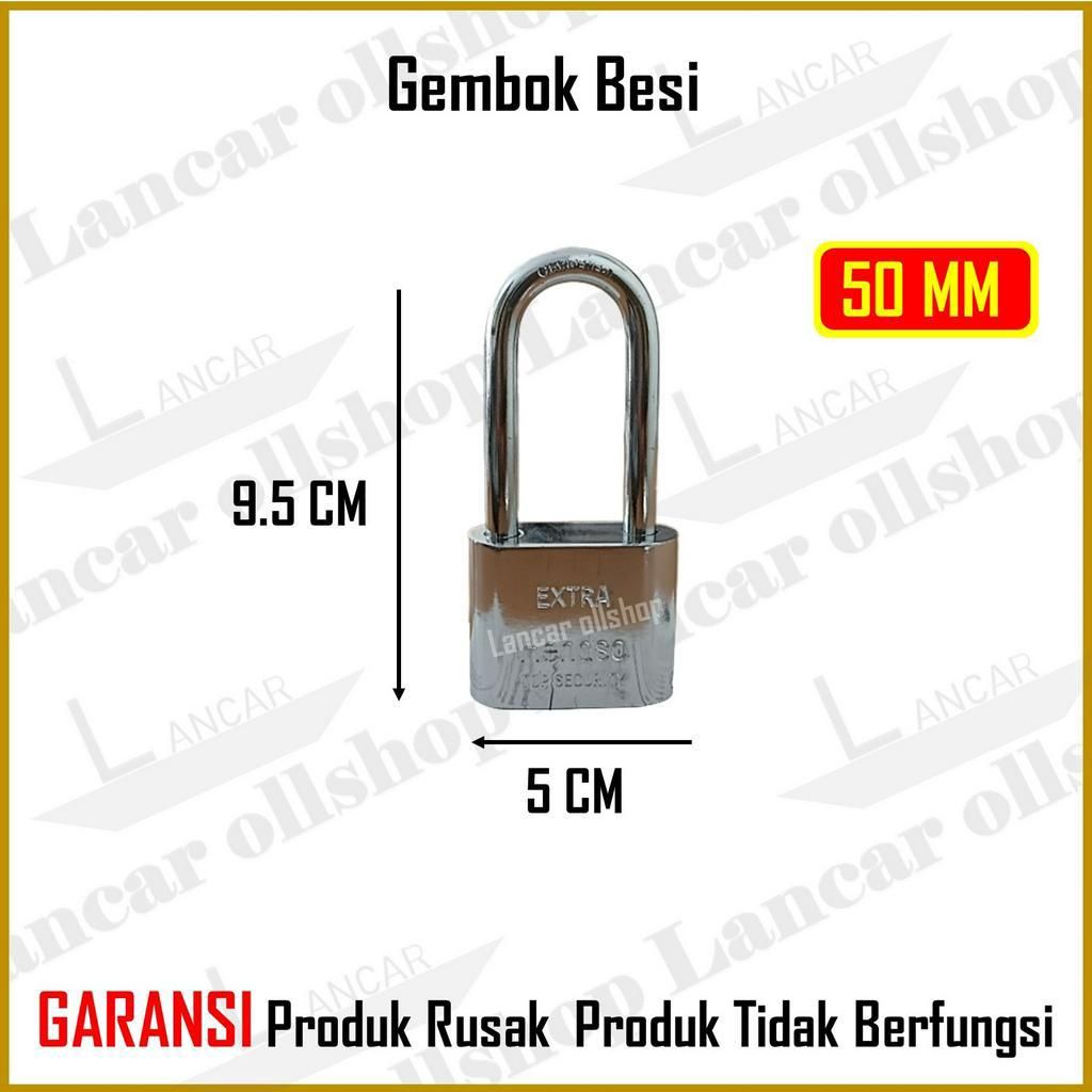 Gembok leher panjang pendek 50mm / Gembok pagar rumah / pengaman pagar rumah / gembok anti maling