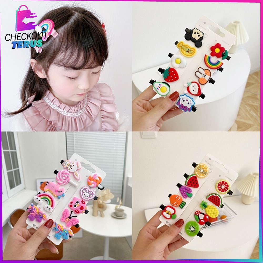 CT C315 C316 Jepit Rambut Anak Perempuan 10PCS  SET - Jepitan Rambut Anak Motif Karakter Kartun Hair Clip Anak Cewek Jepit Rambut Lucu