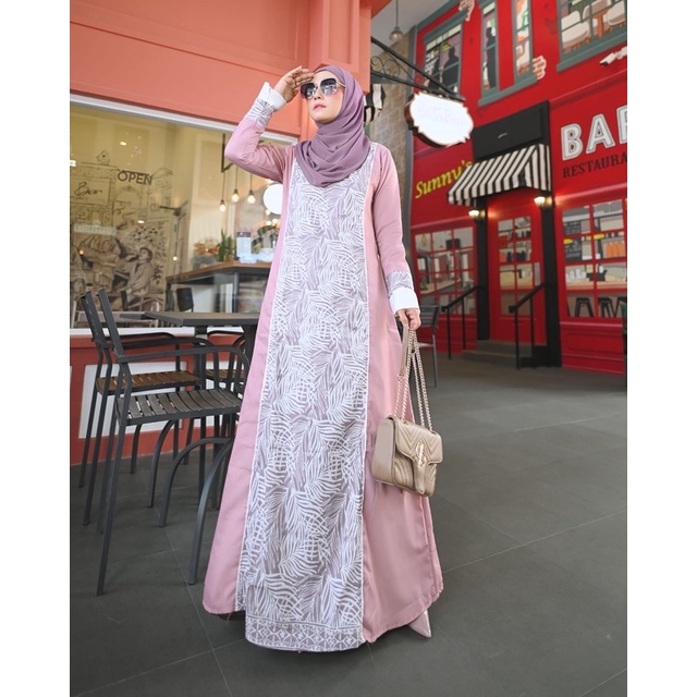 gamis kombinasi /G 19/by Positive boutique