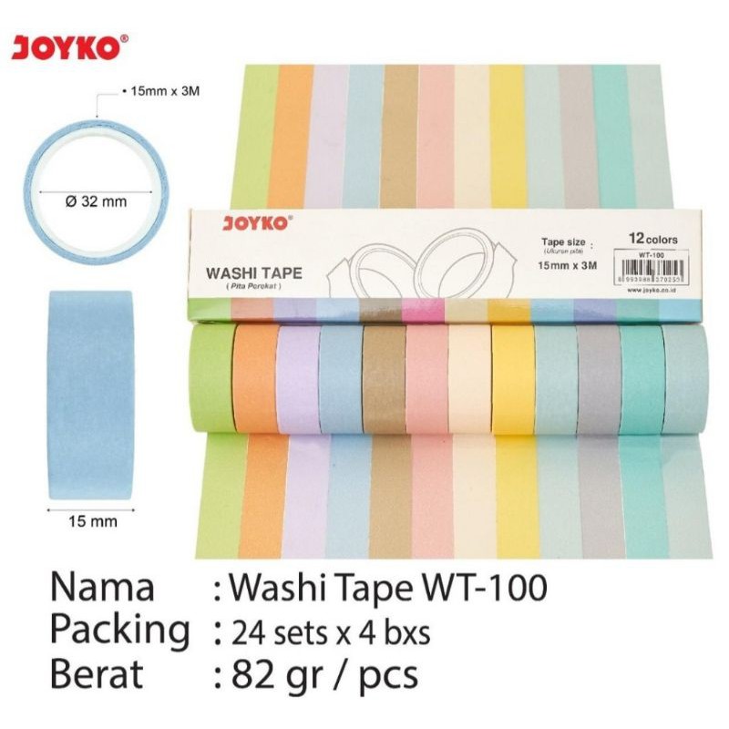 

washi tape joyko/ solatip kertas warna WT-100