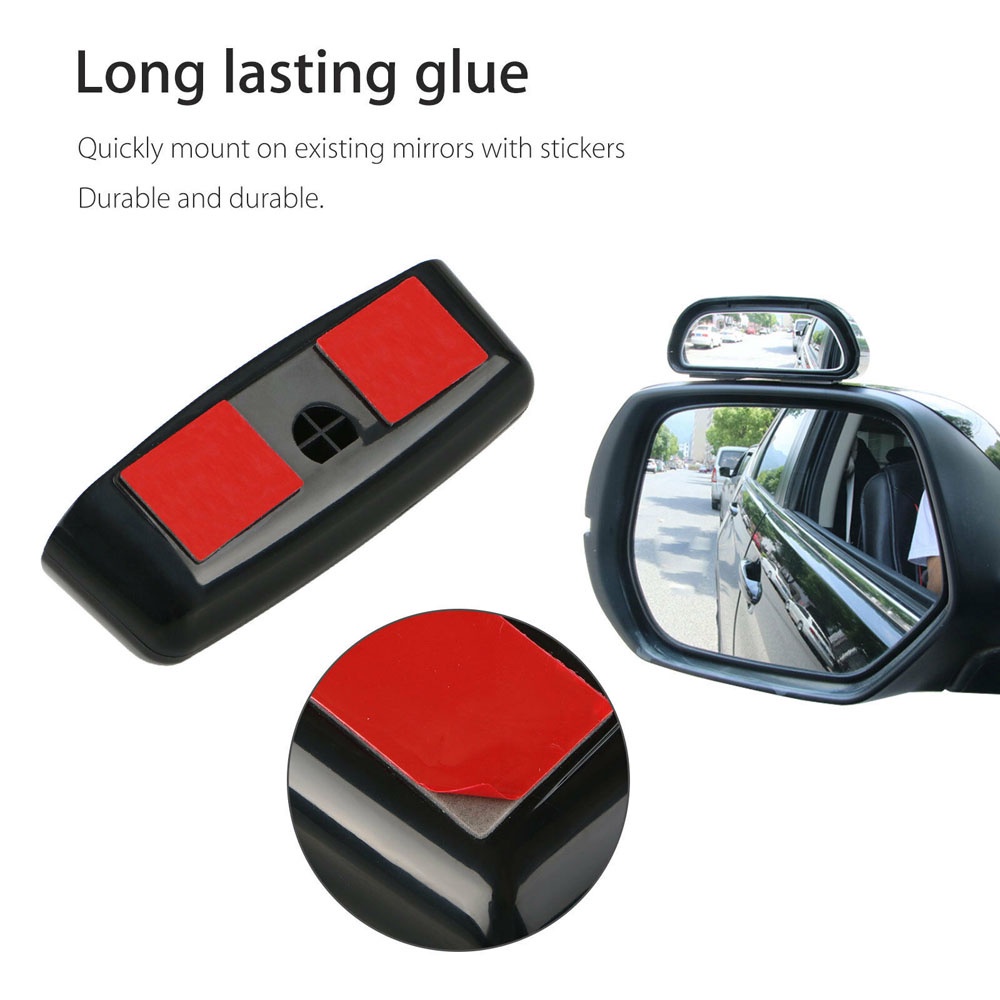 QUINTON 2PCS Blind Spot Mirror Convex Exterior Parts Wide-Angle Side-View Mirror Car Accessories Universal Durable 360° Wide Angle Rear Side View Mirror/Multicolor