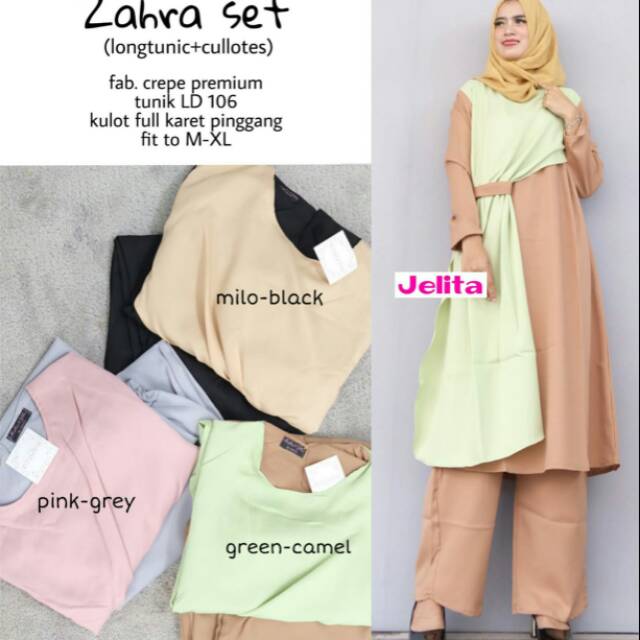 Setelan Longtunic-Kulot / Zahra Set by Jelita