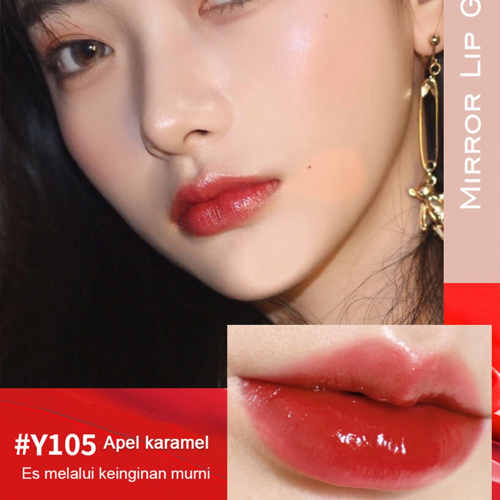 YZS lip gloss Matte Velvet Lipstick Lip Glaze Lip Gloss Moisturizing Lip Gloss Transparant Glasting LipGloss 9 Warna Glossy Lip Gloss Lipstick Lip Plumper Korean Lip Gloss