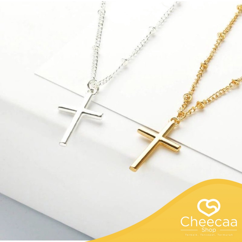 CC (ACC18) Kalung Salib Bahan Logam Kalung Liontin Salib Yesus