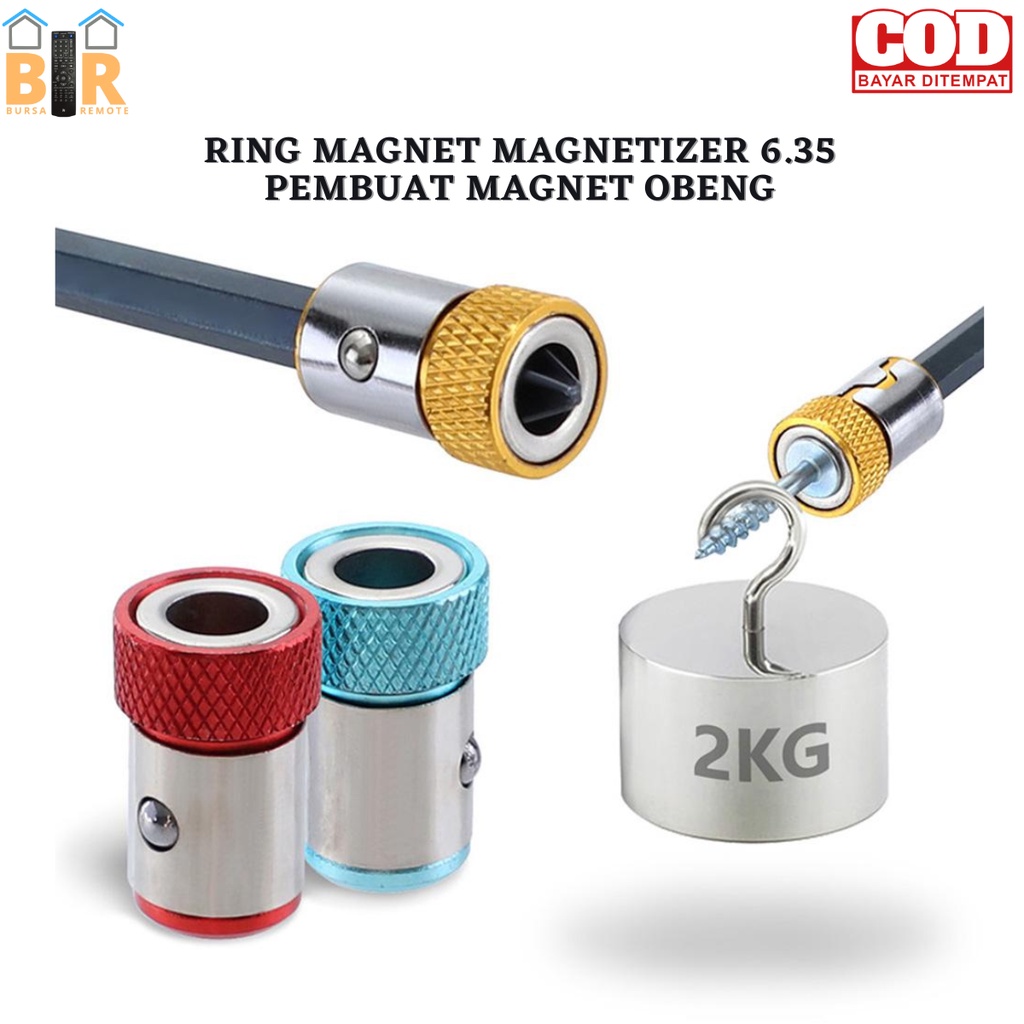 Mata Bor Obeng Cincin magnetik Ring 6.35 / Adapter Mata Obeng Konektor Cincin Magnet Ring Screwdriver Bit