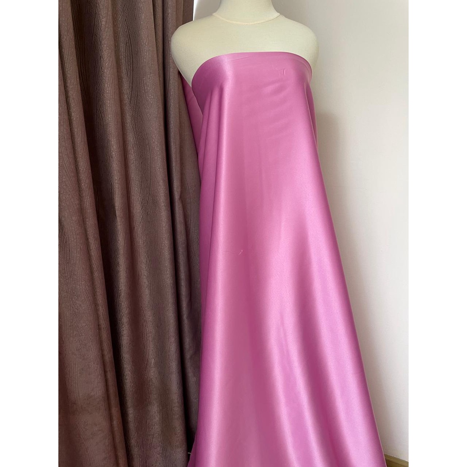 Bahan Kain Satin Velvet Premium Bisa untuk Bridesmaids Meteran Warna Raspberry