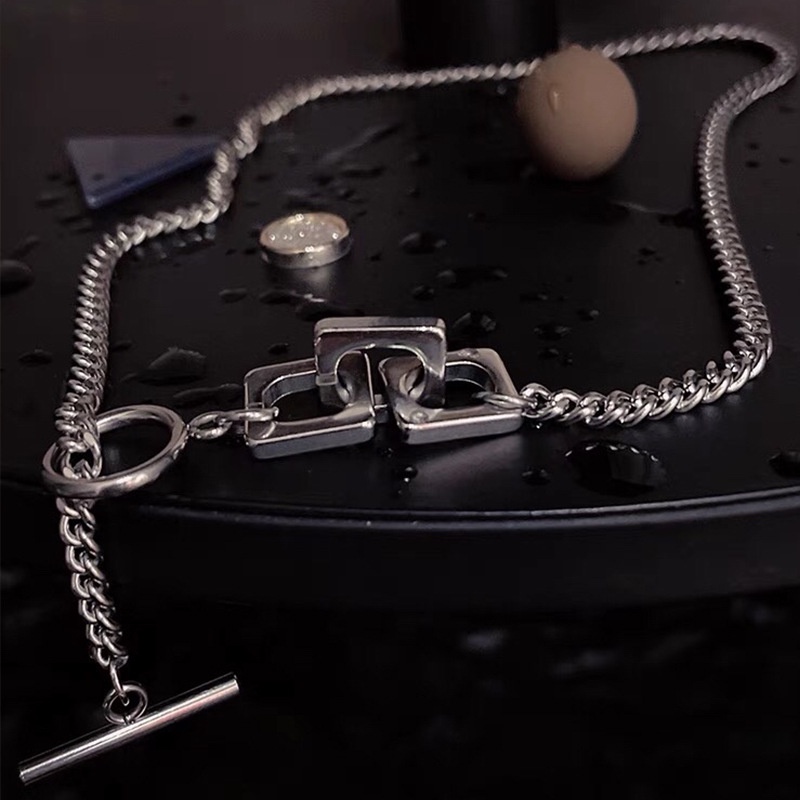 Retro titanium steel OY gesper jahitan kalung untuk pria dan wanita yang sama gaya kepribadian Stree
