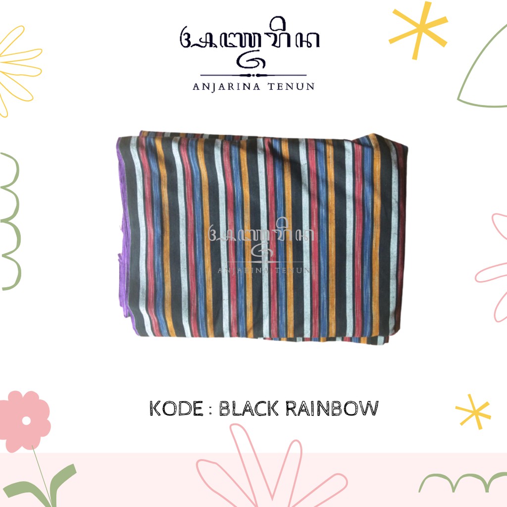Kain Lurik Black Rainbow - Anjarina Tenun Klaten