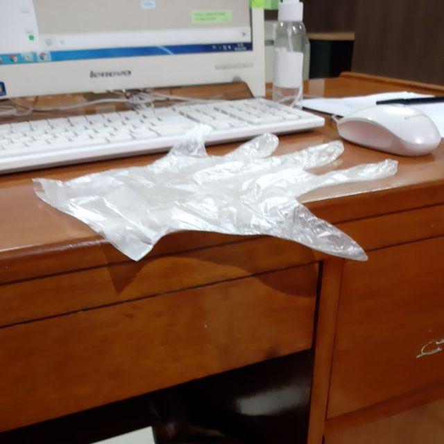 Sarung Tangan Plastik Steril Sekali Pakai Hand Gloves Go Green Tebal Isi 100pcs