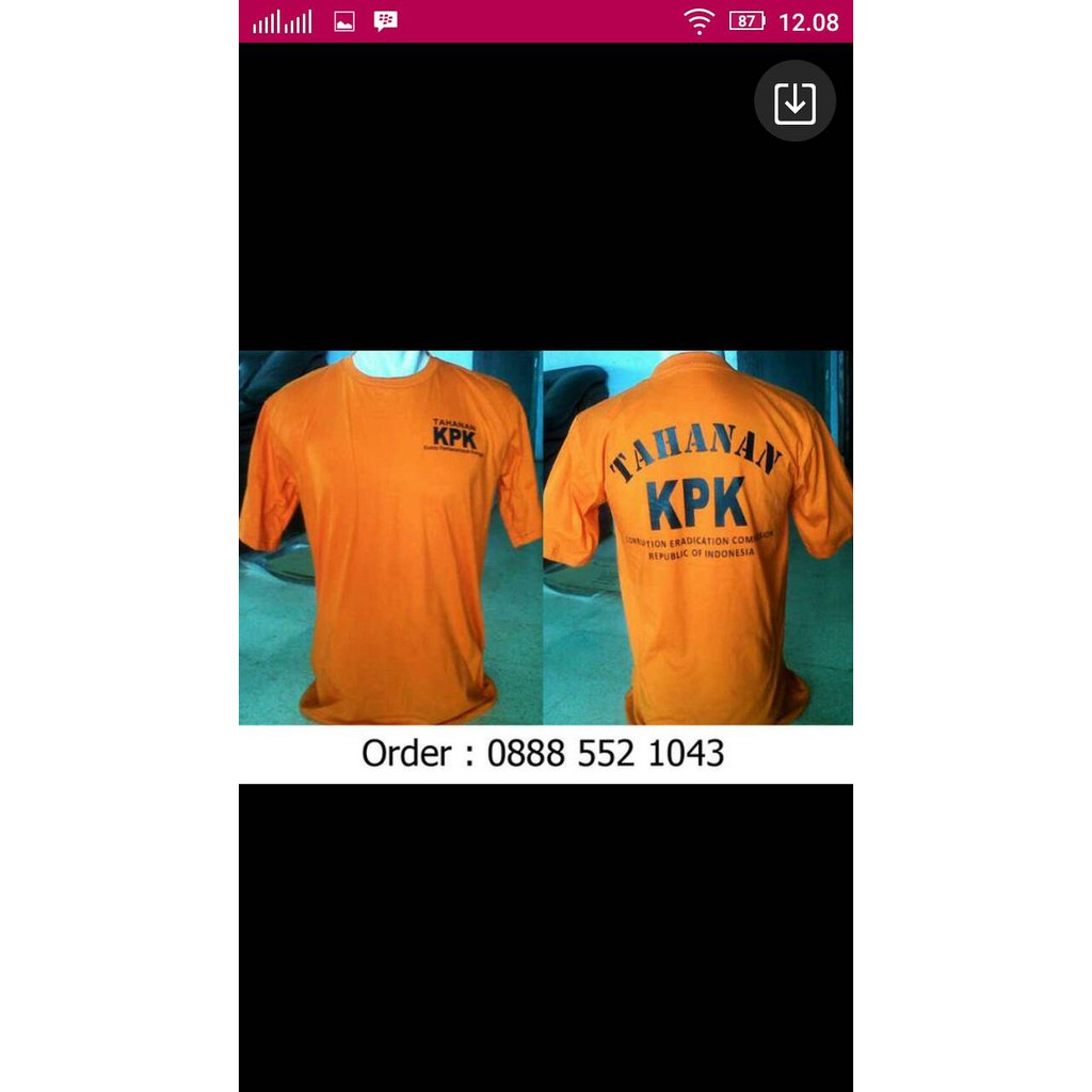 oblong tshirt baju kaos tahanan kpk