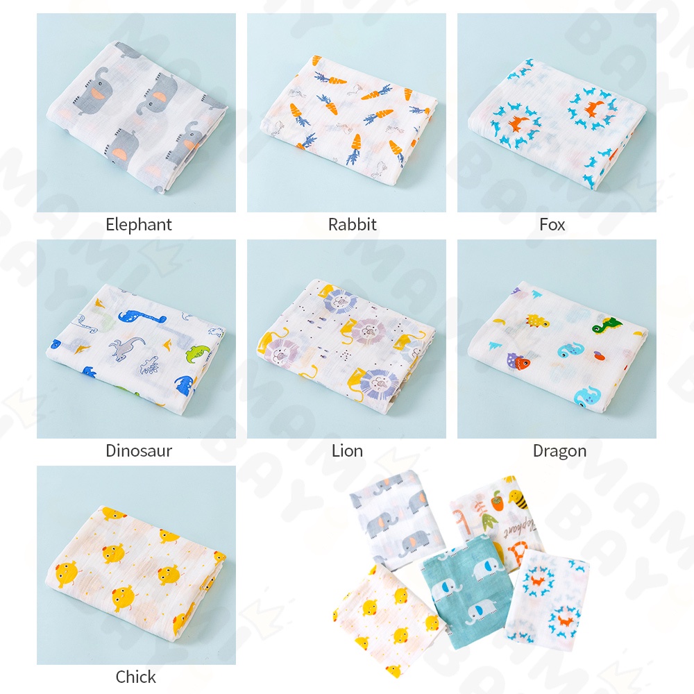 Mamibayi Muslin swaddle untuk bayi kain bedong selimut bayi motif lucu