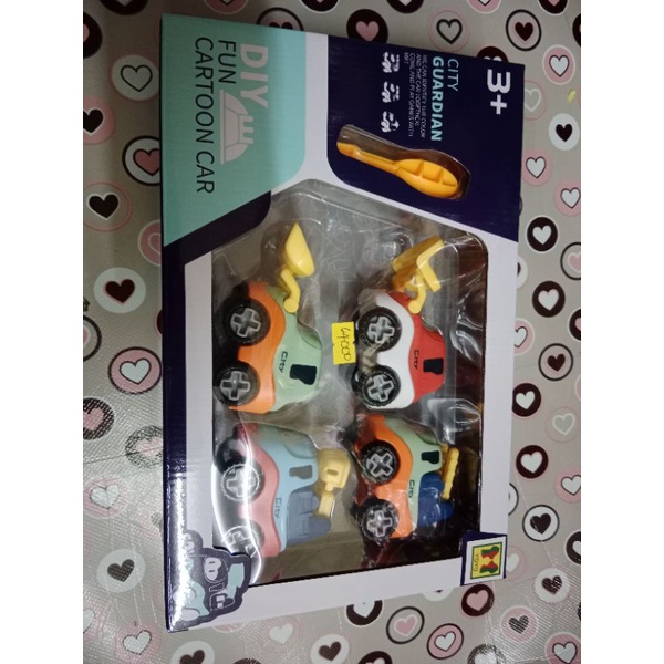 DIY fun cartoon car/mainan anak/mainan mobil