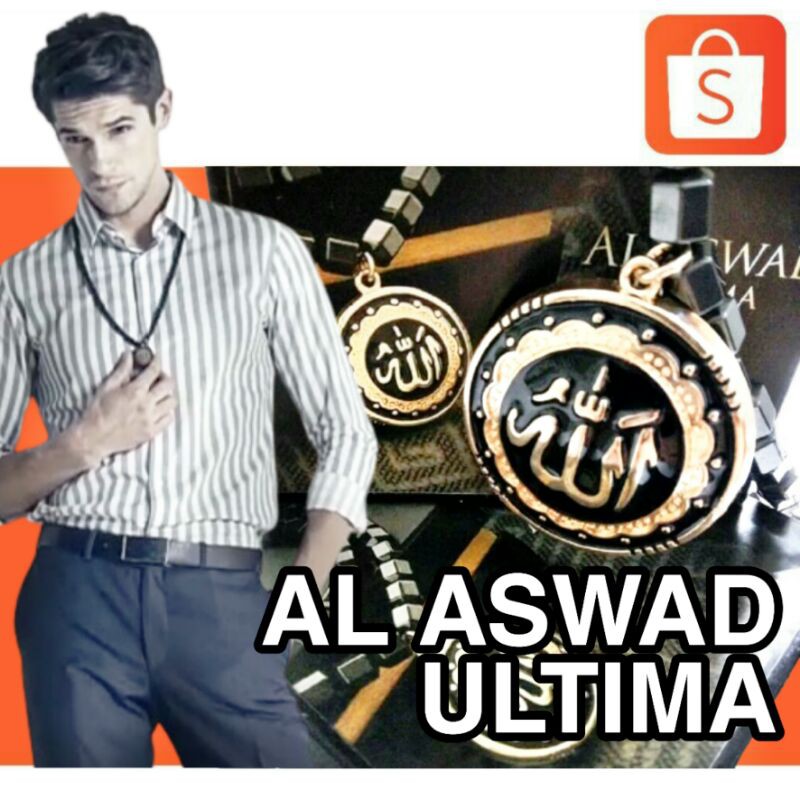 Kalung Kesehatan Ginamsyong Quantum Magnetik AL ASWAD ULTIMA Liontin Tasbih Terapi Bonus Gelang Al A