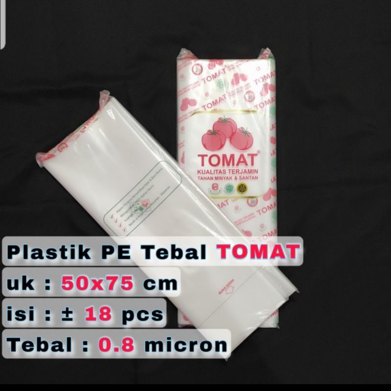 kantong plastik Pe 50×75 tomat | plastik PE tomat 50×75 | plastik es