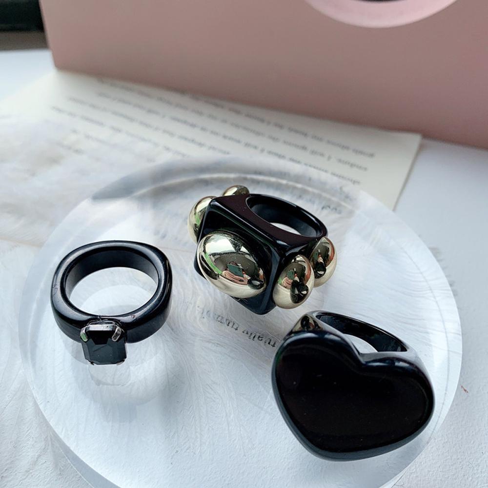 Needway Cincin Jari Fashion Perhiasan Wanita Keren Hati Gadis Tidak Teratur Geometris