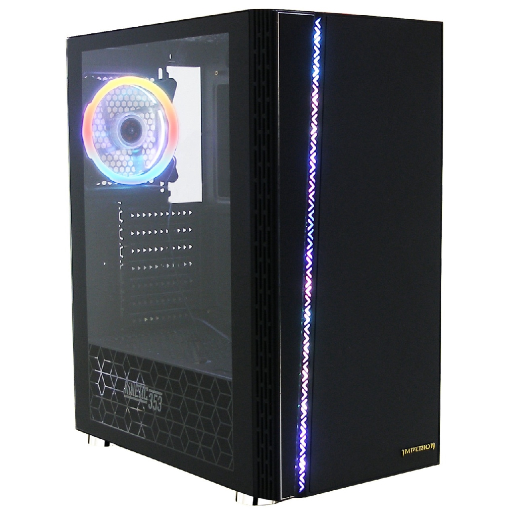 IMPERION CASING PC KINETIC 353 FREE 1 FAN RGB SYNC GAMING PC CASE