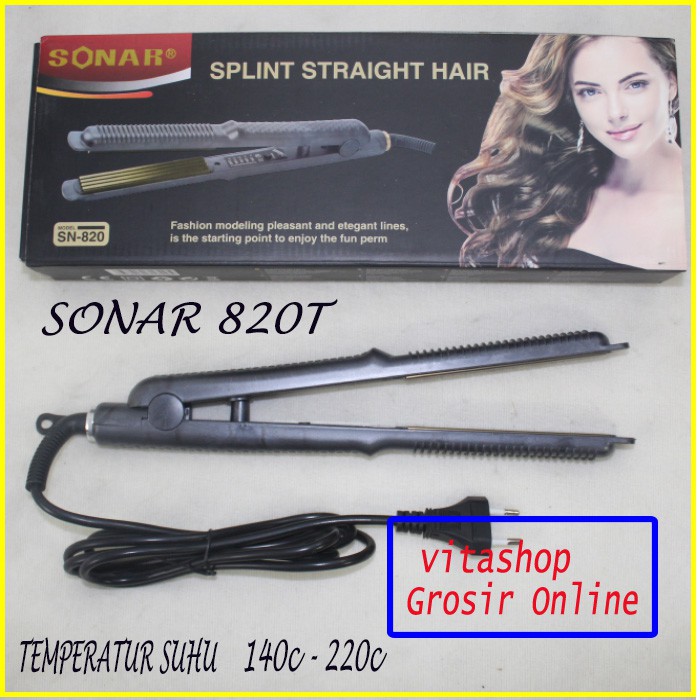 SONAR SN-820 T Lurus Catok rambut 2 in 1 Profesional Catokan Temperatur Suhu