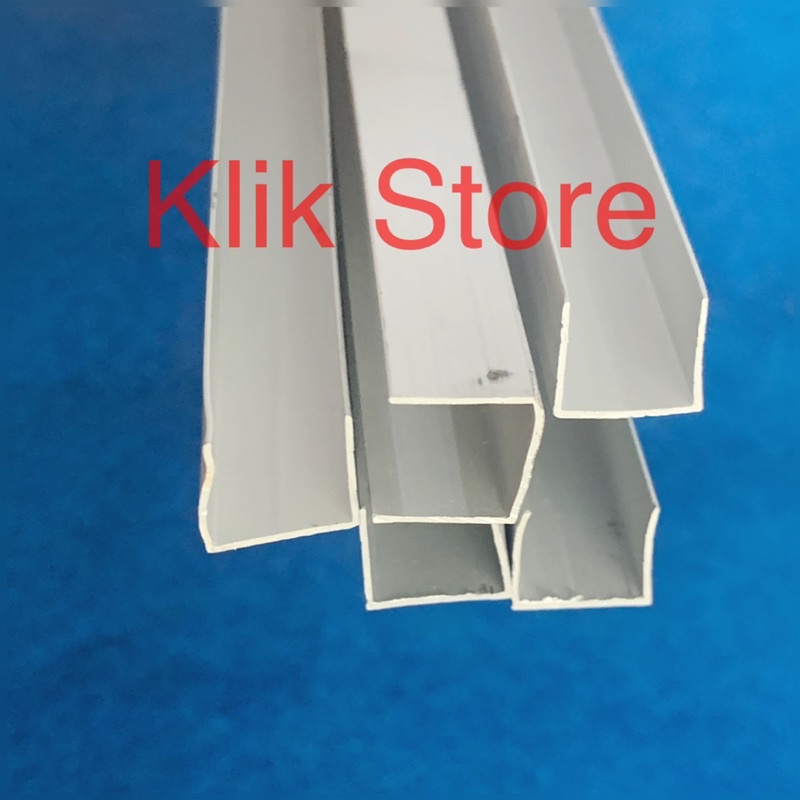 U Channel Aluminium ukuran 1/2 inch atau 10 mm