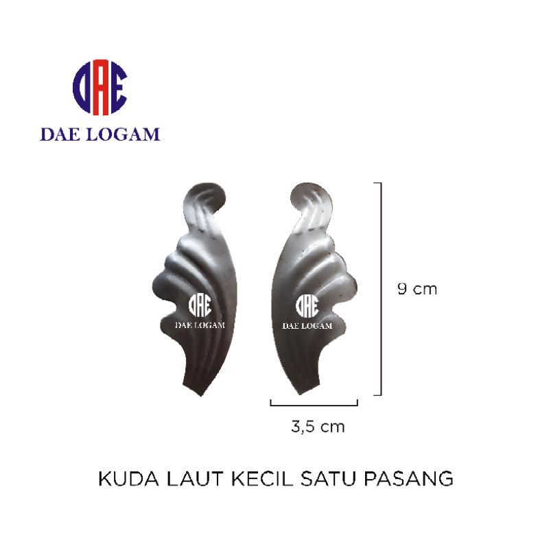 Ornamen / Aksesoris Pagar Besi Kuda Laut Kecil Satu Pasang