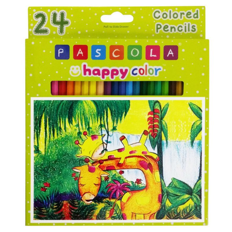 Pascola Happy Color Pencil 24 / Set ( Pensil Warna / Pewarna / Coloring )