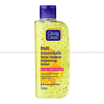 Clean and clear fruitessentials facial cleanser brightening lemon 100ml