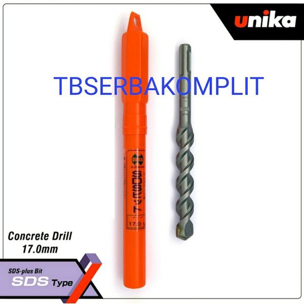 Mata Bor Beton 17mm SDS Plus UNIKA JAPAN Matabor Tembok 17 mm Concrete Drill Bit Made In Japan ORI