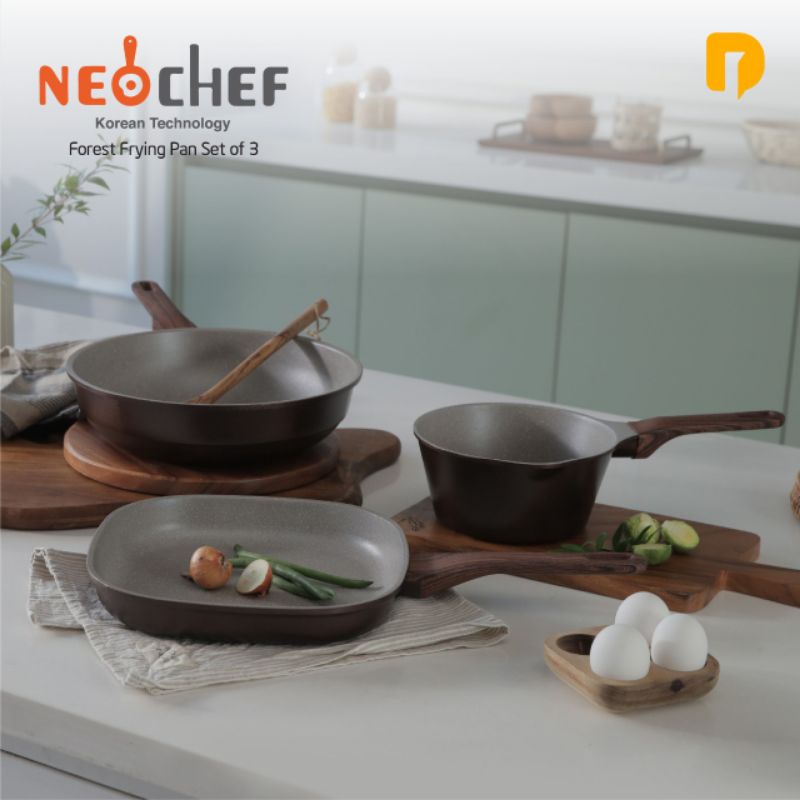ORIGINAL ‼️NEOCHEF FOREST - cookware  FRYING PAN SET SATUAN