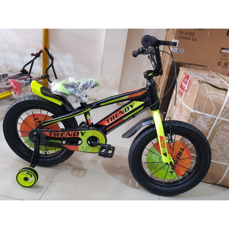 Sepeda Anak sepeda Bmx 16 inch Trendy ( Ban Jumbo  ) ( Warna Hijau / Green )