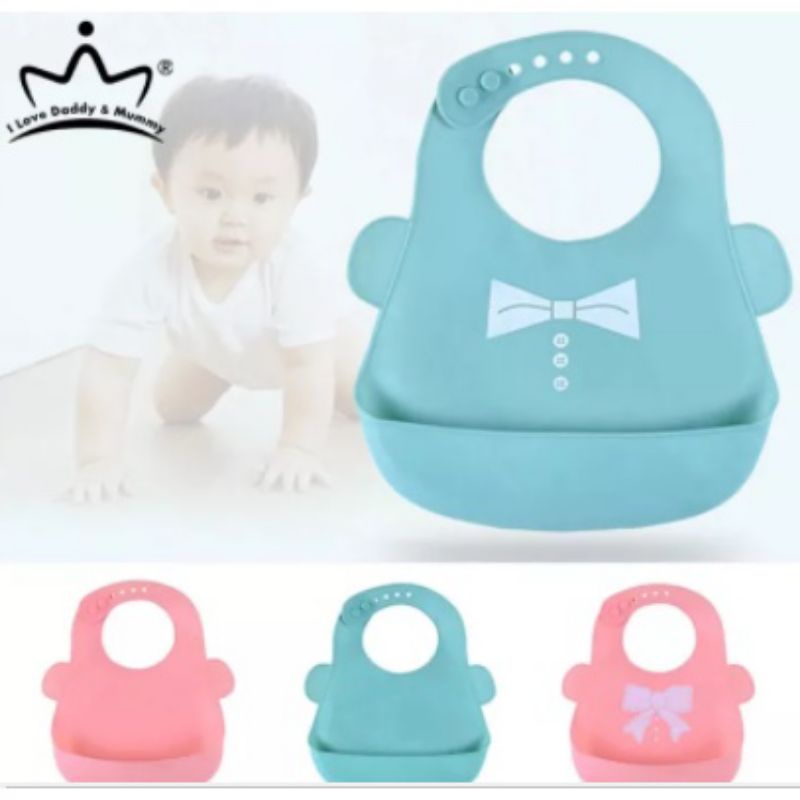 Celemek bayi / Slabber bayi silicone motif simple