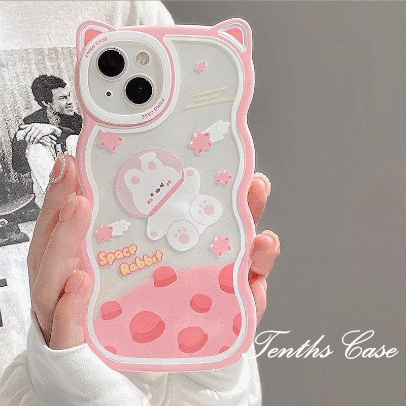 IPhone 14 13 12 11 Pro Max X XR Xs Max 8 7 6 6s Plus SE 2020 Soft Case Desain Kartun Telinga Kucing Beruang Untuk