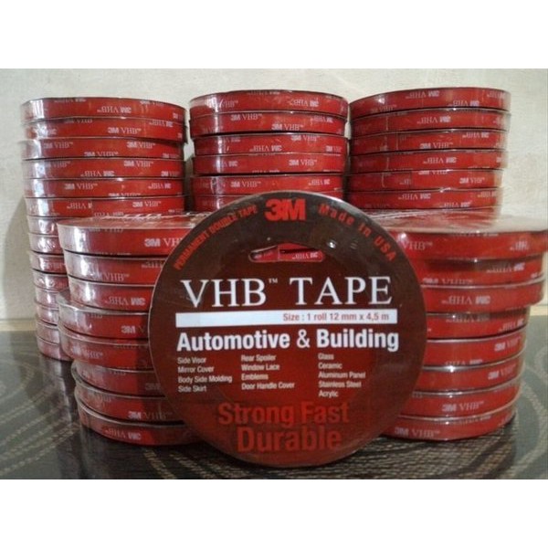 Isolasi Bolak Balik Double Tape 3M VHB 12 24 Merah Original Made in USA 12mm 24mm