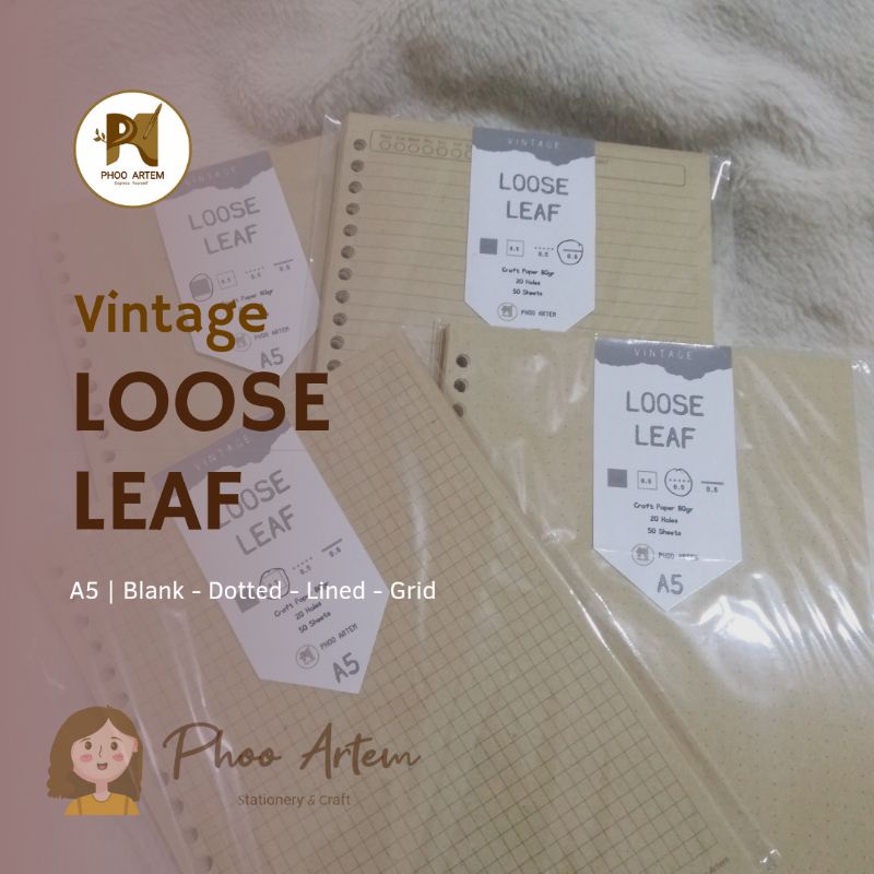 

Loose Leaf Kraft (Vintage) A5 80gsm 20 holes & 6 holes by Phoo Artem (Refill Books/20 holes)