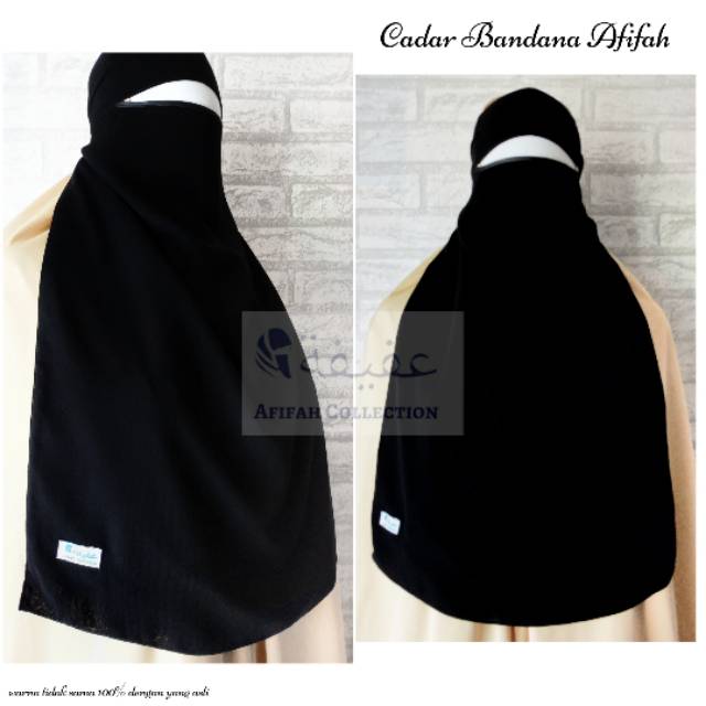 CADAR BANDANA AFIFAH Sifon silky warna hitam