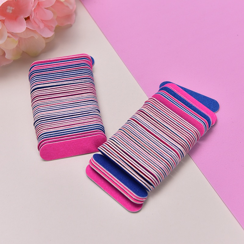 {LUCKID}100pcs Mini Nail Files Nail Disposable Cuticle Remover Buffers Nail Art Tools