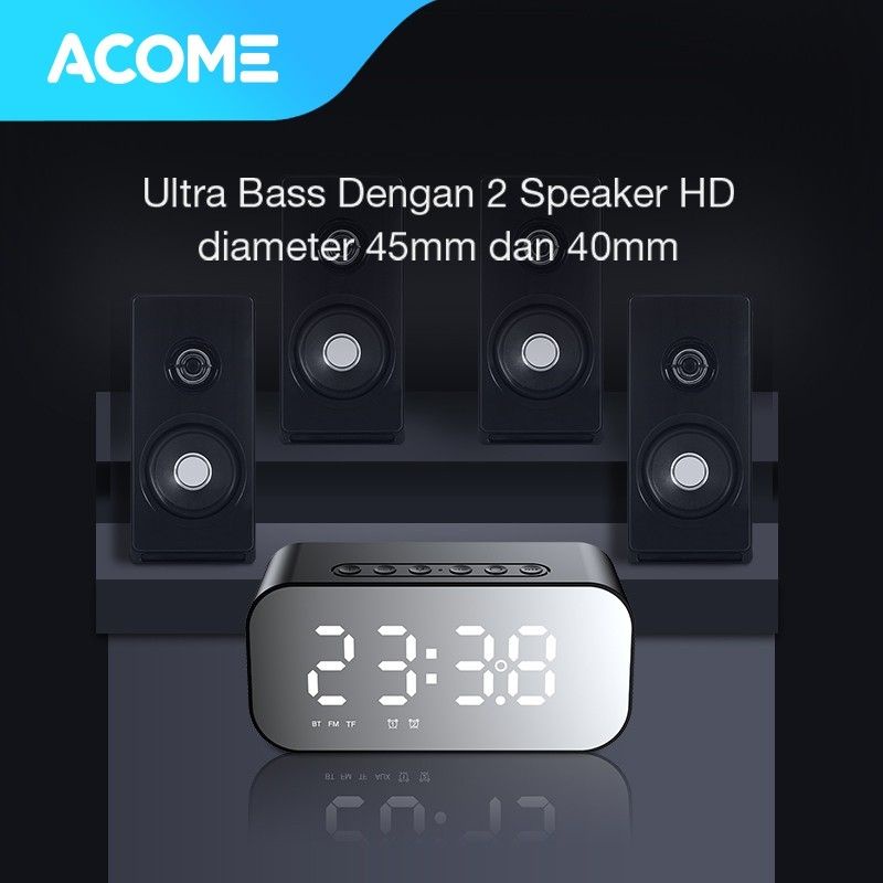 Acome A5 Desktop Digital Clock Bluetooth Speaker Jam Digital