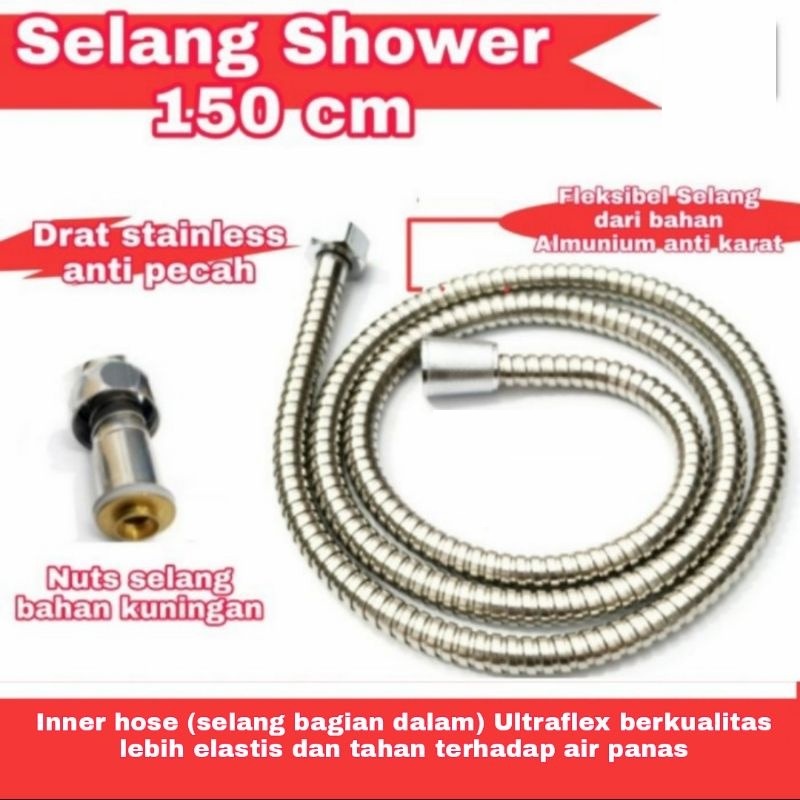 Selang Shower Fleksibel Hose Selang Shower Toilet Selang Shower Mandi 150 cm