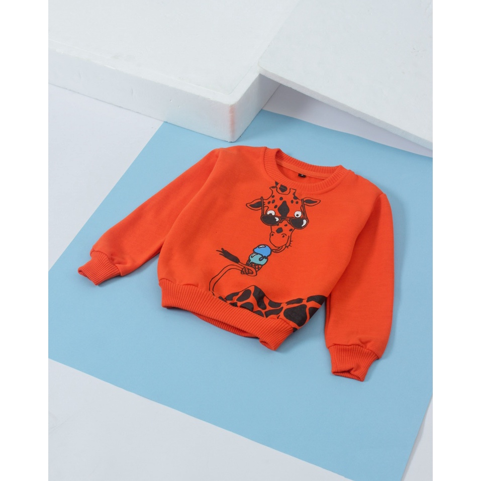 Baju anak perempuan GIRAFFE Sweater Fleece Anak Perempuan Umur 1 - 5 Tahun