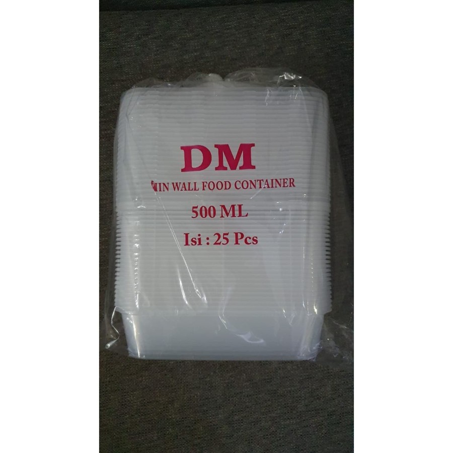 TERMURAH KOTAK MAKANAN/PLASTIK MAKANAN/THINWALL MERK DM 500ML/500 ML