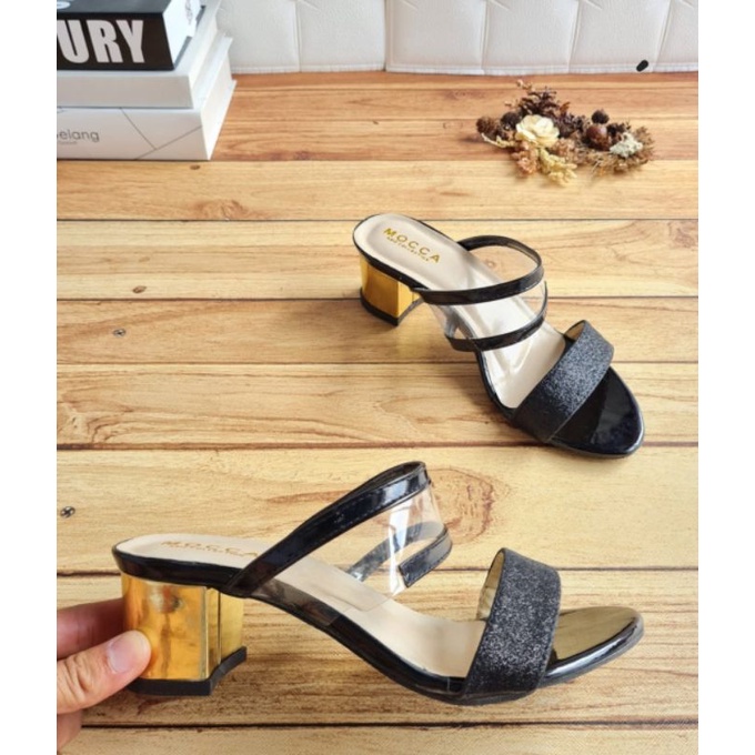 ABBUSHOES SS 44 sandal hak tinggi wanita terbaru bahan pasir