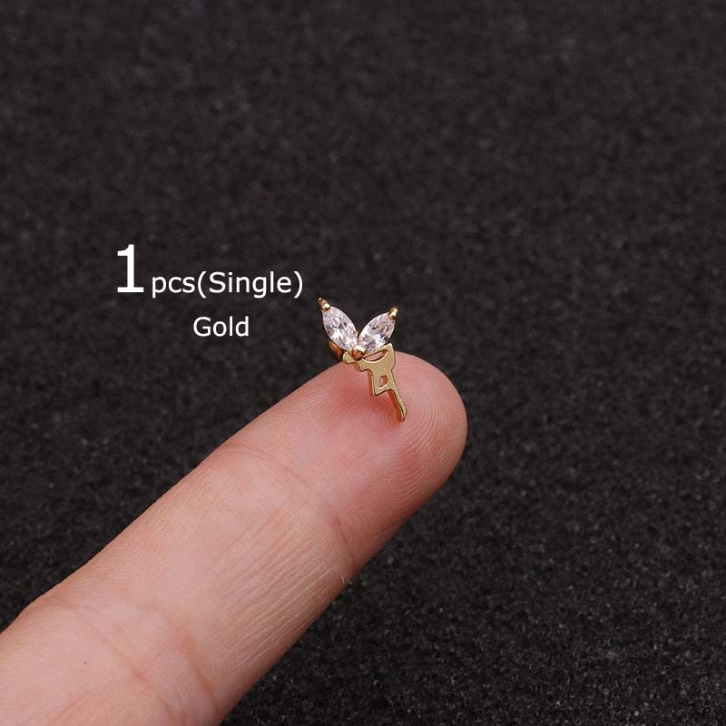 1piece angle girl tragus cartilage earrings helix daith rook piercing 20G 6mm Length