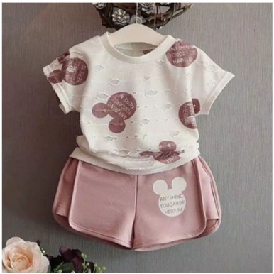 Baju bayi / Pakaian bayi perempuan/Setelan bayi perempuan mickey mouse - setelan mickey