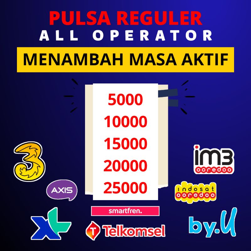 TERLARIS Pulsa Telkomsel 5k 10k 15k 20k 25k – Menambah Masa Aktif – Pulsa All Operator – Isi Pulsa –
