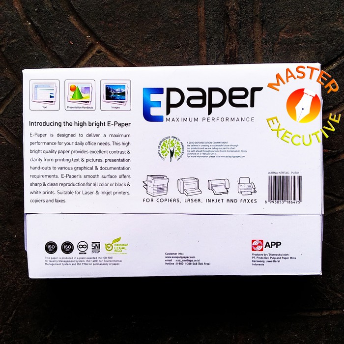 [Dus - 5 Rim] EPaper Kertas HVS A4 70 gsm 210 x 297 mm - Khusus Go-Send Bandung