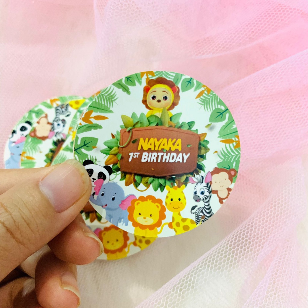 

Animal Zoo Cute Sticker Birthday Souvenir Tempelan Ulang Tahun Hampers