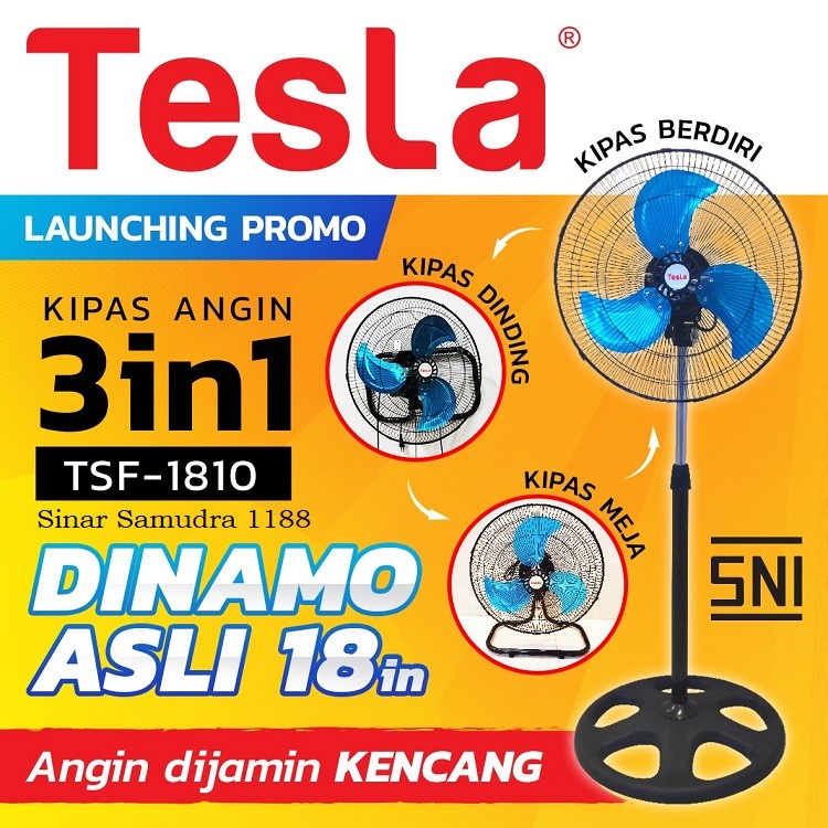 TESLA Kipas Angin 3in1 18&quot; Besi 1810 - Garansi Resmi 1 Tahun