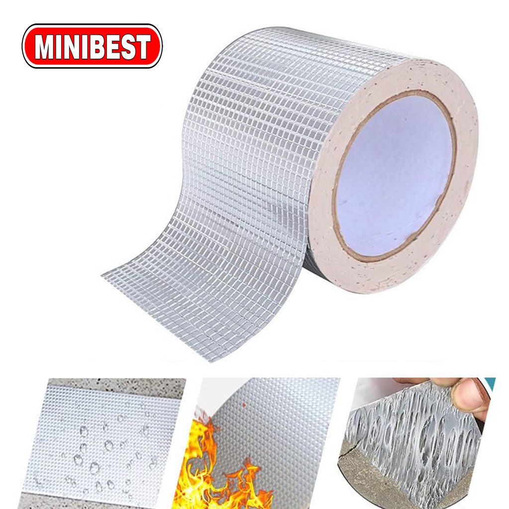 [MB] Lakban Anti Bocor Lem Anti Air Aluminium Foil Butyl Super Waterproof Tape Tambal Silver anti bocor / Aluminium Foil Tape Waterproof